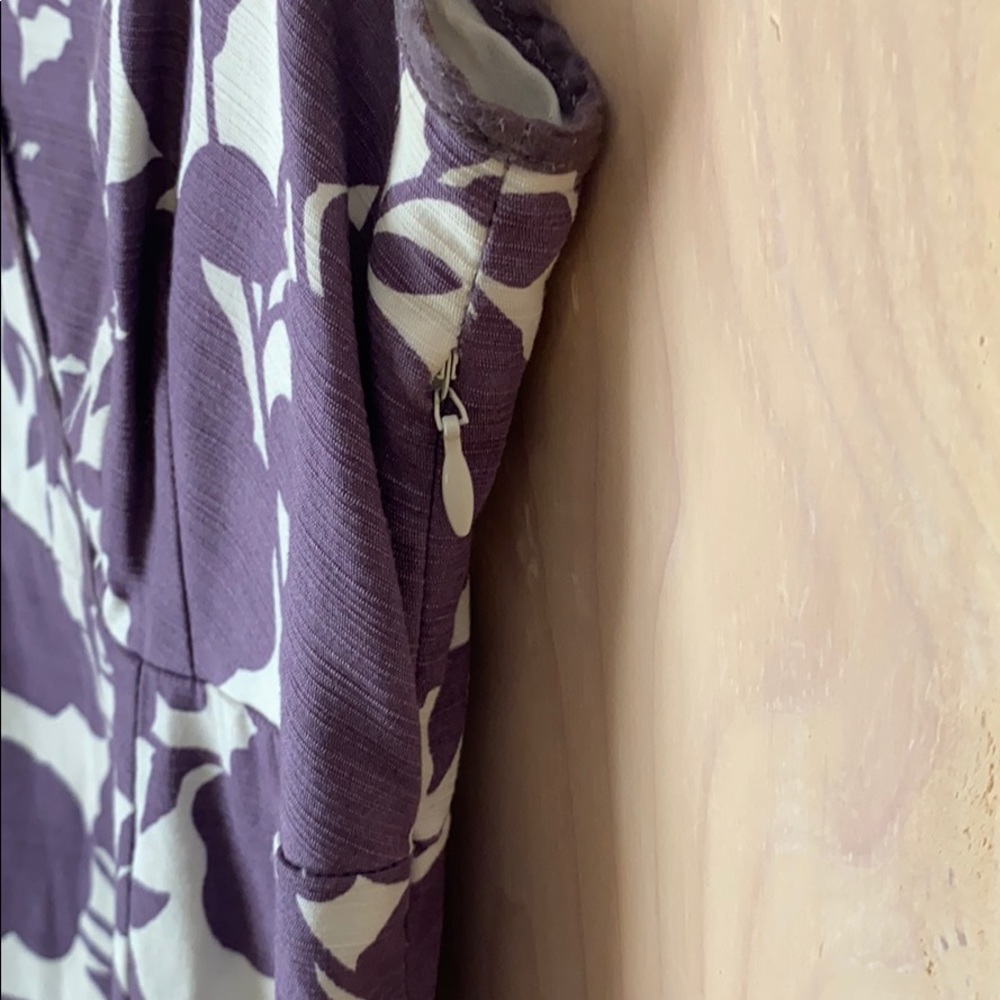 Boden Violet and White Floral Midi Dress - Picture 3 of 4